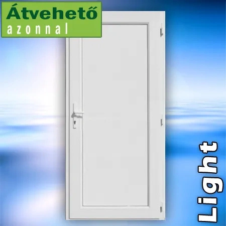 75x210 Fehér Könnyített Mellékbejárati Ajtó Raktárról, Fehér, Tele, NeoDoor Light